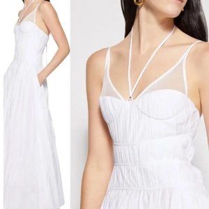 JONATHAN SIMKHAI Indy Plisse Poplin Maxi Dress